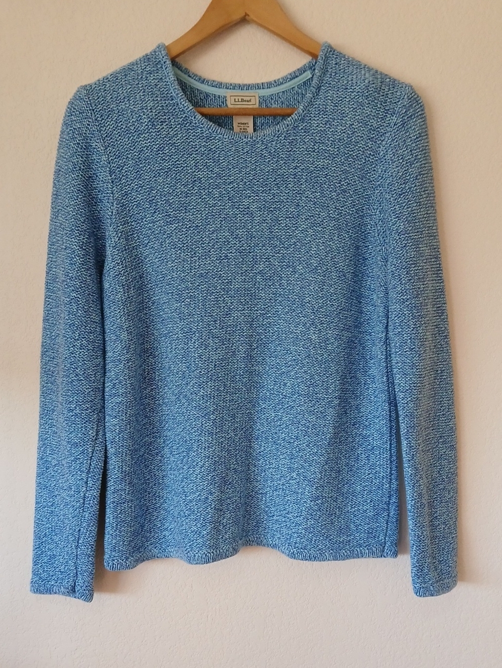L.L. Bean Blue Marled Knit Sweater